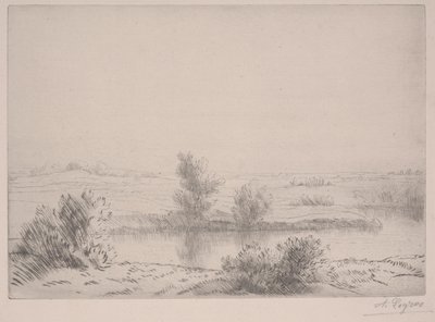 Bataklıklar (gravür) by Alphonse Legros