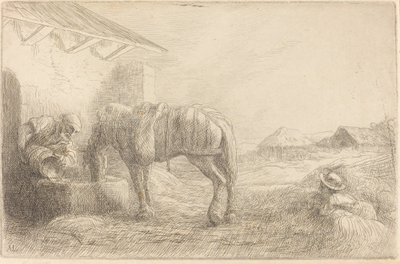 Atı Sulayan Adam by Alphonse Legros
