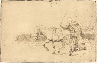 Boulogne Sütçü Kızı, 1. plaka Laitiere a Boulogne. by Alphonse Legros