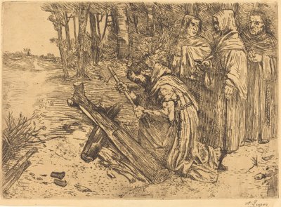 Odun Doğrayan Rahipler (Les moines bucherons) by Alphonse Legros
