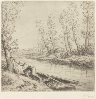 Nehir boyunca sabah by Alphonse Legros