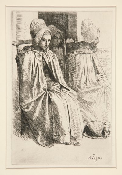 Boulogne Mahallesinde Köylü Kadınlar by Alphonse Legros