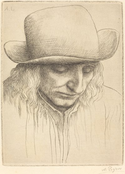 Yuvarlak Şapkalı Köylü by Alphonse Legros