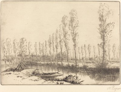 Amiens yakınlarında kavaklar Amiens yakınlarında turbalıklar. by Alphonse Legros
