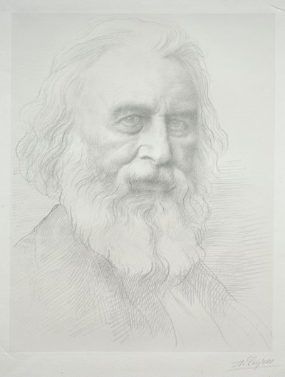 Henry Wadsworth Longfellow'un Portresi (2. Plaka) by Alphonse Legros