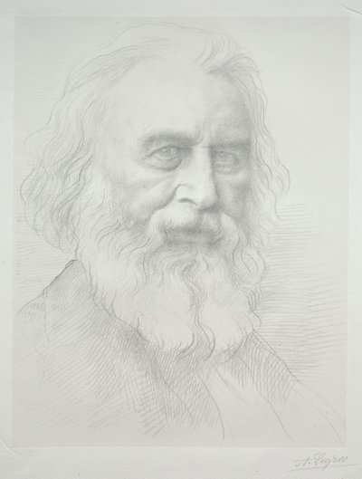 Henry Wadsworth Longfellow 2. Plakasının Portresi. by Alphonse Legros