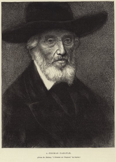 Thomas Carlyle'ın Portresi by Alphonse Legros