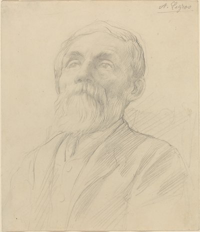 Yaşlı Bir Adamın Portresi. by Alphonse Legros