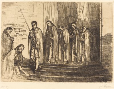 Alayı Kiliseden Ayrılırken Alaydan Ayrılırken. by Alphonse Legros