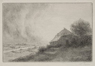 Bir Yamaçta Yıkık Ev by Alphonse Legros
