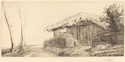 Yamaçta bir Hillside Sheepfold üzerinde Shepherd