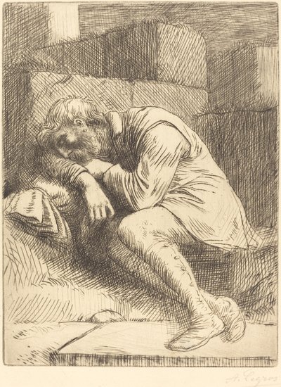 uyuyan dilenci by Alphonse Legros