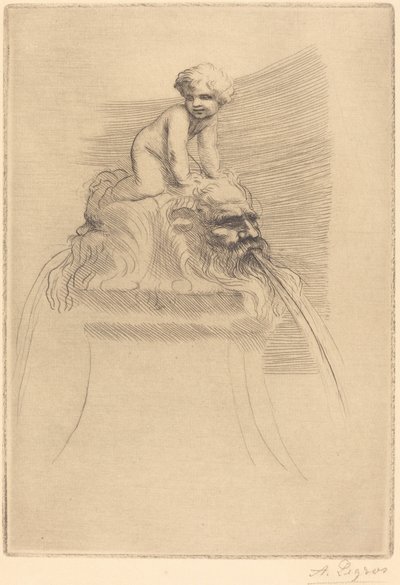 Küçük Çeşme, Grotesklerde Oynayan Çocuk by Alphonse Legros