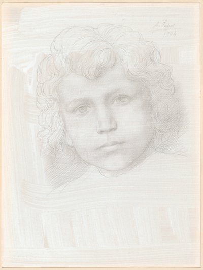 Aşk Tanrısı Çalışması (Kızın Başı) by Alphonse Legros