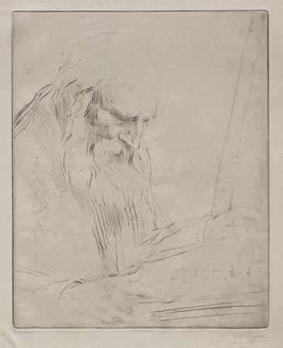 Bir Adam Okuma Çalışması. by Alphonse Legros