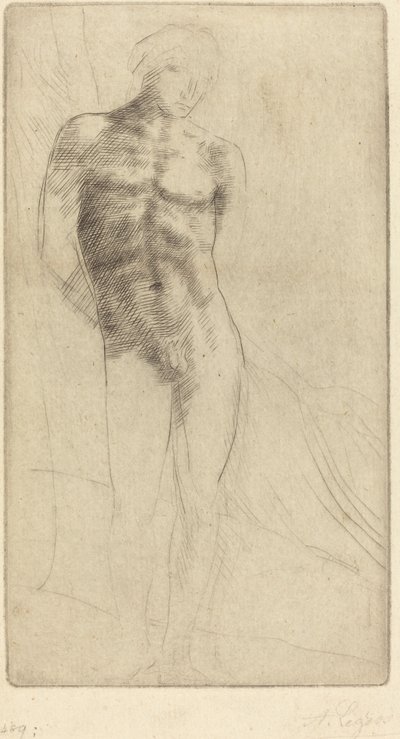 Nude Figür Çalışması Nue de Figure Etude. by Alphonse Legros