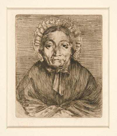 Yaşlı Bir Kadının Başı by Alphonse Legros