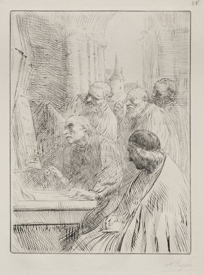 Kilisedeki Rahipler by Alphonse Legros