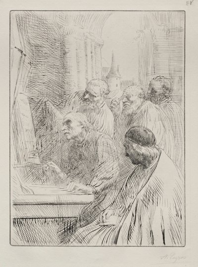 Kilisedeki Rahipler. by Alphonse Legros