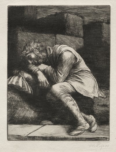 Uyuyan Dilenci. by Alphonse Legros