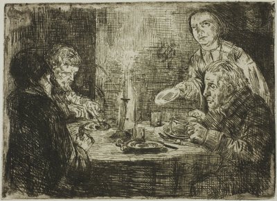 Akşam yemeği by Alphonse Legros