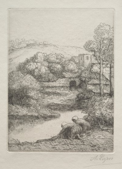 Yıkayıcı Kadınlar (Le Lavoir, Dite "Les Laveuses") olarak adlandırılan Çamaşırhane by Alphonse Legros