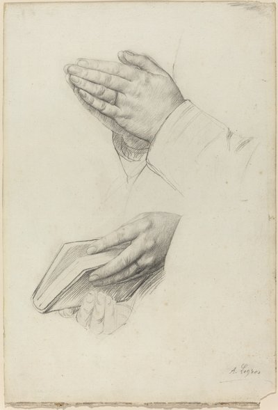 İki El Çalışması. by Alphonse Legros