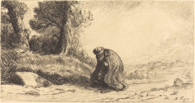 Vagabond Bir Şeritte Hareket Etmek Bir şerit boyunca hareket eden bir serseri. by Alphonse Legros