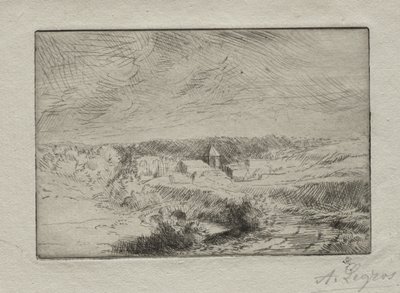 Boulogne yakınlarındaki Wimille Köyü. by Alphonse Legros