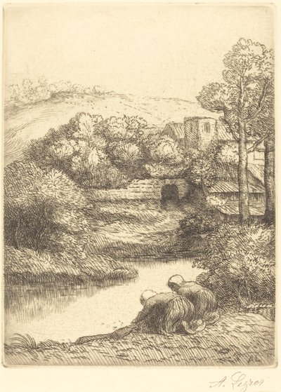 "Yıkayıcı Kadınlar" olarak adlandırılan çamaşırhane by Alphonse Legros