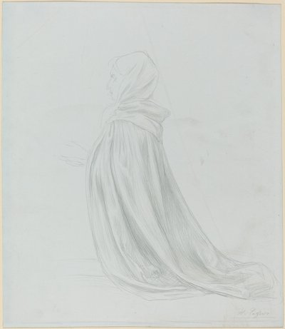 Pelerinli kadın by Alphonse Legros