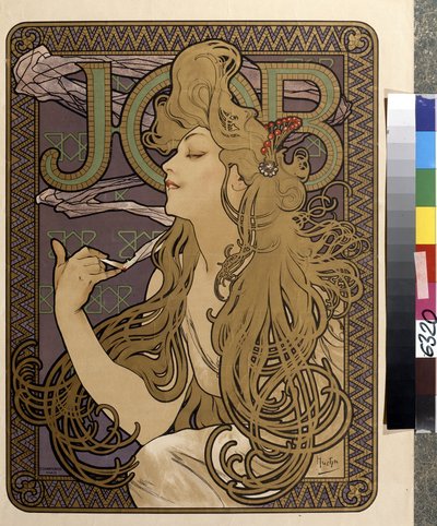 ""İş"" kağıt mendil için reklam afişi. Alfons Maria Mucha