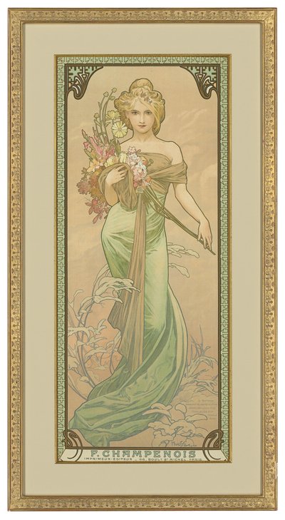 Dört Mevsim: İlkbahar, 1900 by Alphonse Mucha