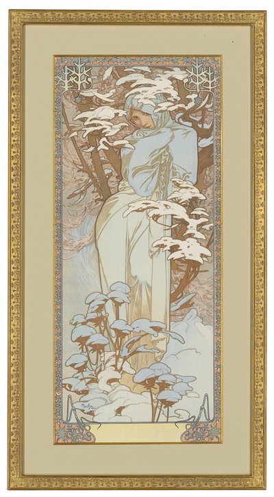 Dört Mevsim: Kış, 1900 by Alphonse Mucha