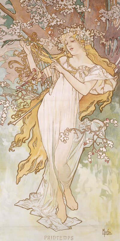 Bahar; Bahar, c.1896 by Alphonse Mucha