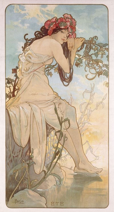 Yaz; Ete, c.1896 by Alphonse Mucha