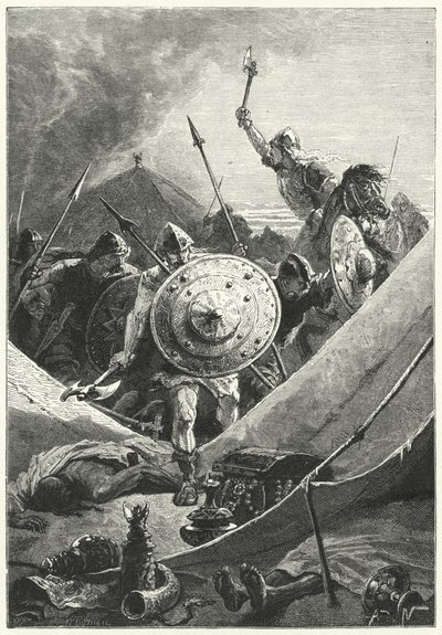 Mağribi kampına saldırı (gravür) by Alphonse Marie de (after) Neuville