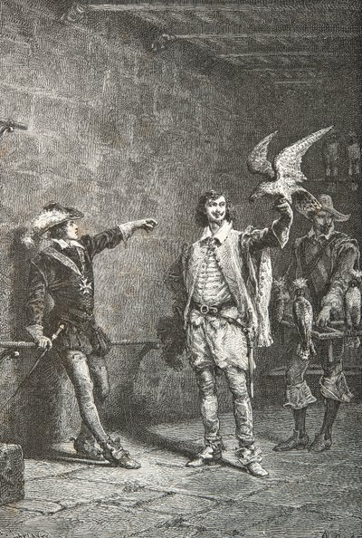 13. Louis on altı yaşında, gözdesi Luynes Dükü ile birlikte (Gravür) by Alphonse Marie de Neuville