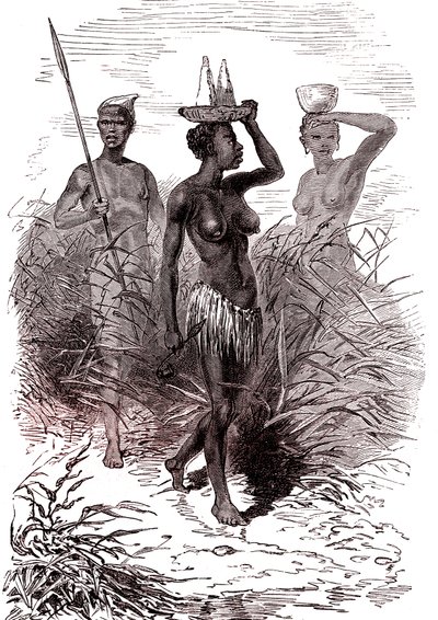 Nuer kabilesinin yerlileri, yukarı Nil vadisi by Alphonse Marie de Neuville