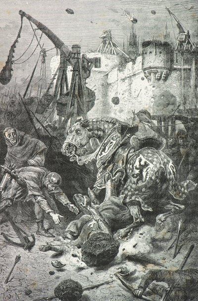 Simon 4 de montfort bir taş atılarak öldürüldü, toulouse by Alphonse Marie de Neuville