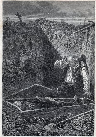 Mezarlıklar kendilerine verilenleri alırlar - Alphonse De Neuville (1835-1885) tarafından "Les sefiller - İkinci bölüm: Cosette", Victor Hugo (1802-1885) 1862 by Alphonse Marie de Neuville