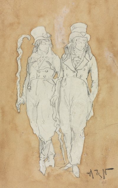 Moda Daimi İki Genç Adam, 19. yüzyılın ikinci yarısı. by Alphonse Marie de Neuville