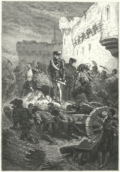 Francis, Guise Dükü, Metz savunmasının yapımını denetlerken, 1552 by Alphonse Marie de after Neuville