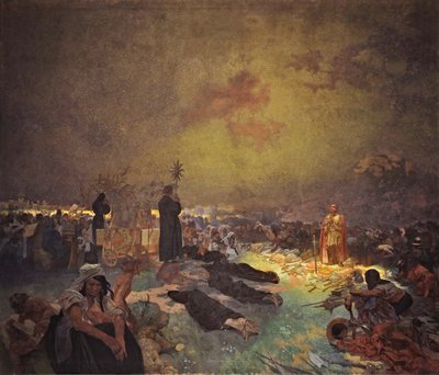 Vítkov Tepesi Savaşından Sonra Döngü Slav Destanı by Alphonse Mucha