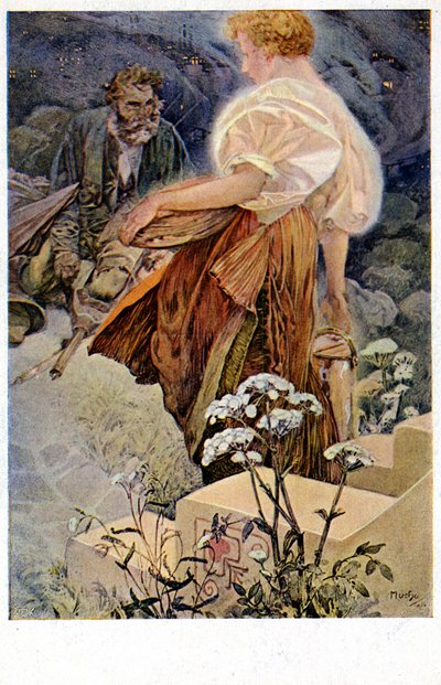 "Merhametliler Ne mutlu, çünkü Merhamet Edecekler", 1906 by Alphonse Mucha