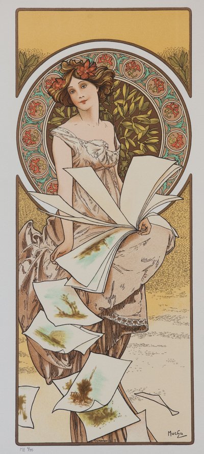 Şampanya Takvimi, yaklaşık 1897. by Alphonse Mucha