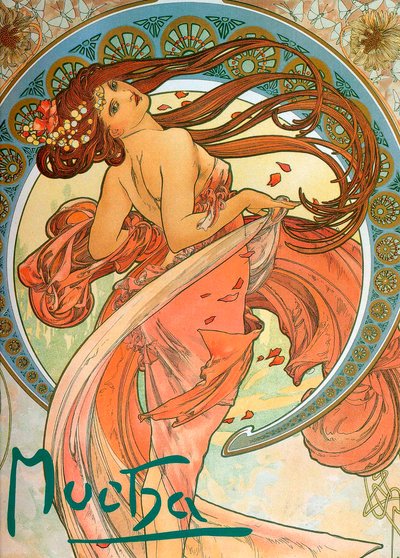 The Arts dizisinden dans, 1898 by Alphonse Mucha