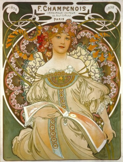 F. Champenois / Yazıcı - Yayıncı (..) by Alphonse Mucha