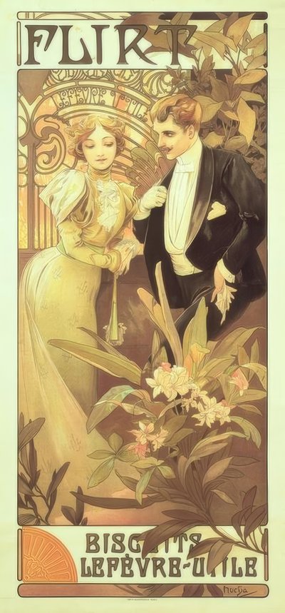 Flört by Alphonse Mucha