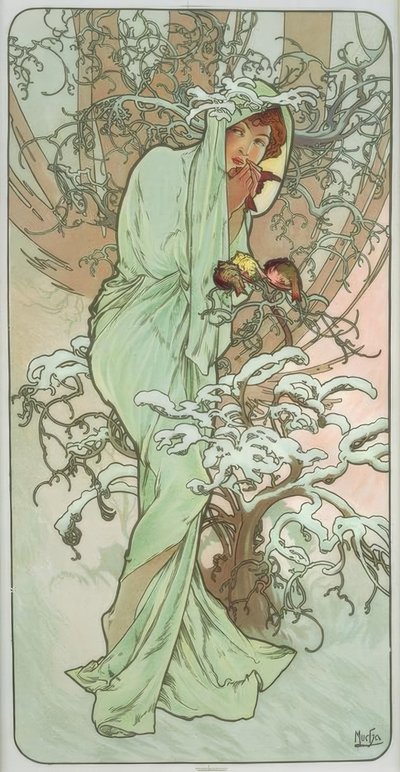 Kış by Alphonse Mucha